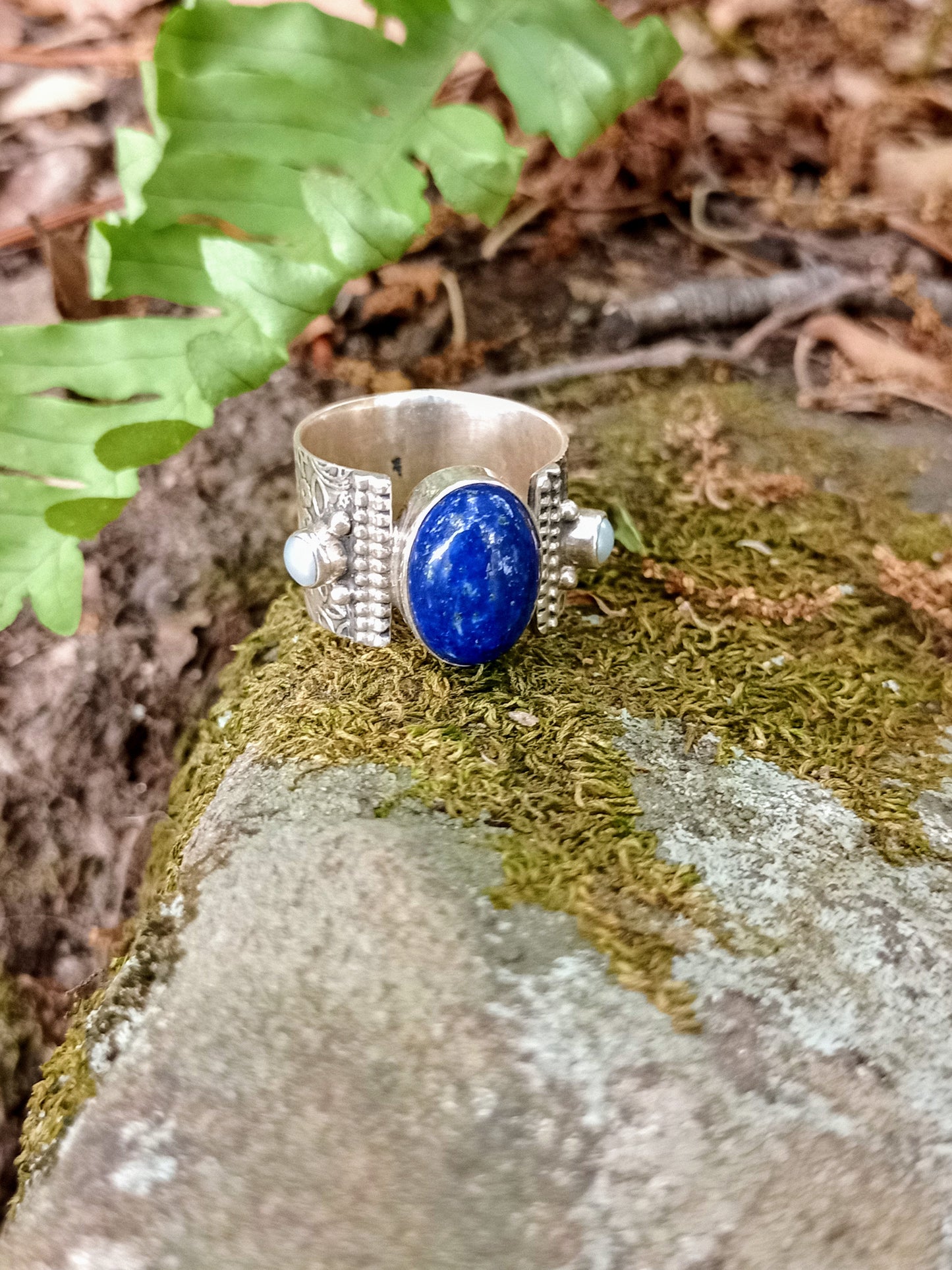 Bague en Lapis-Lazuli & Perle de Culture