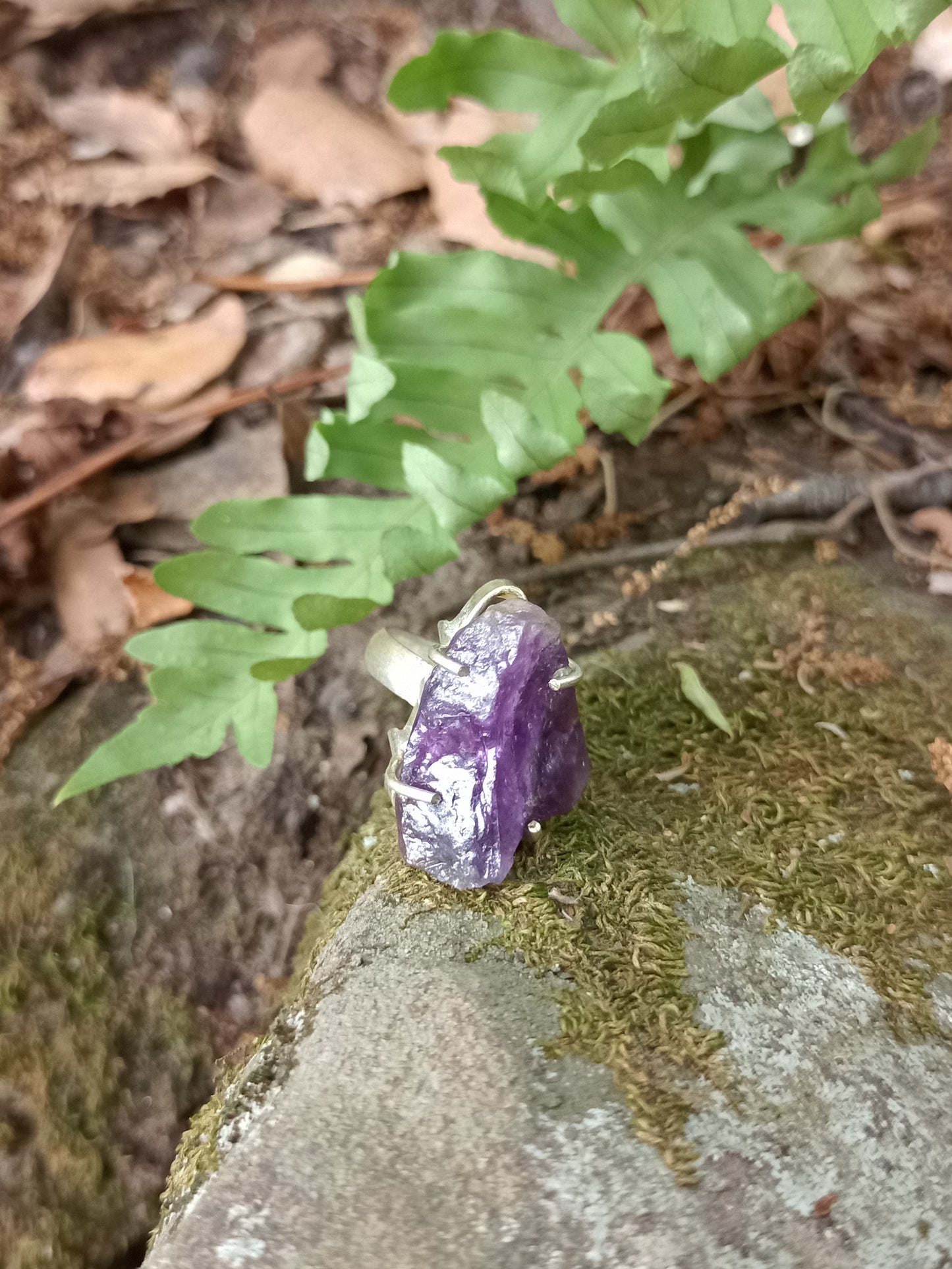 Raw Amethyst Ring size 57