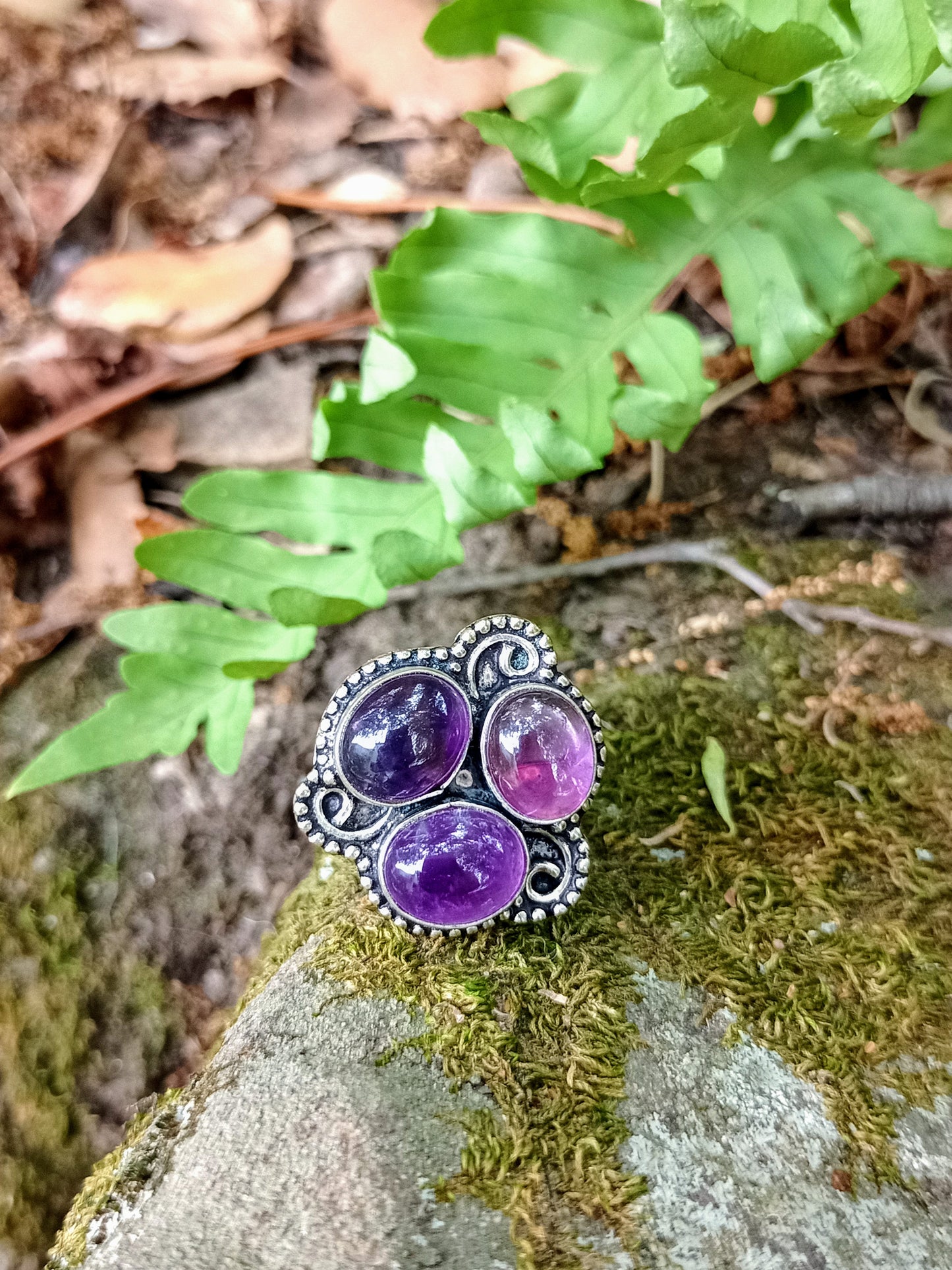 Amethyst Triskel Ring size 54-55