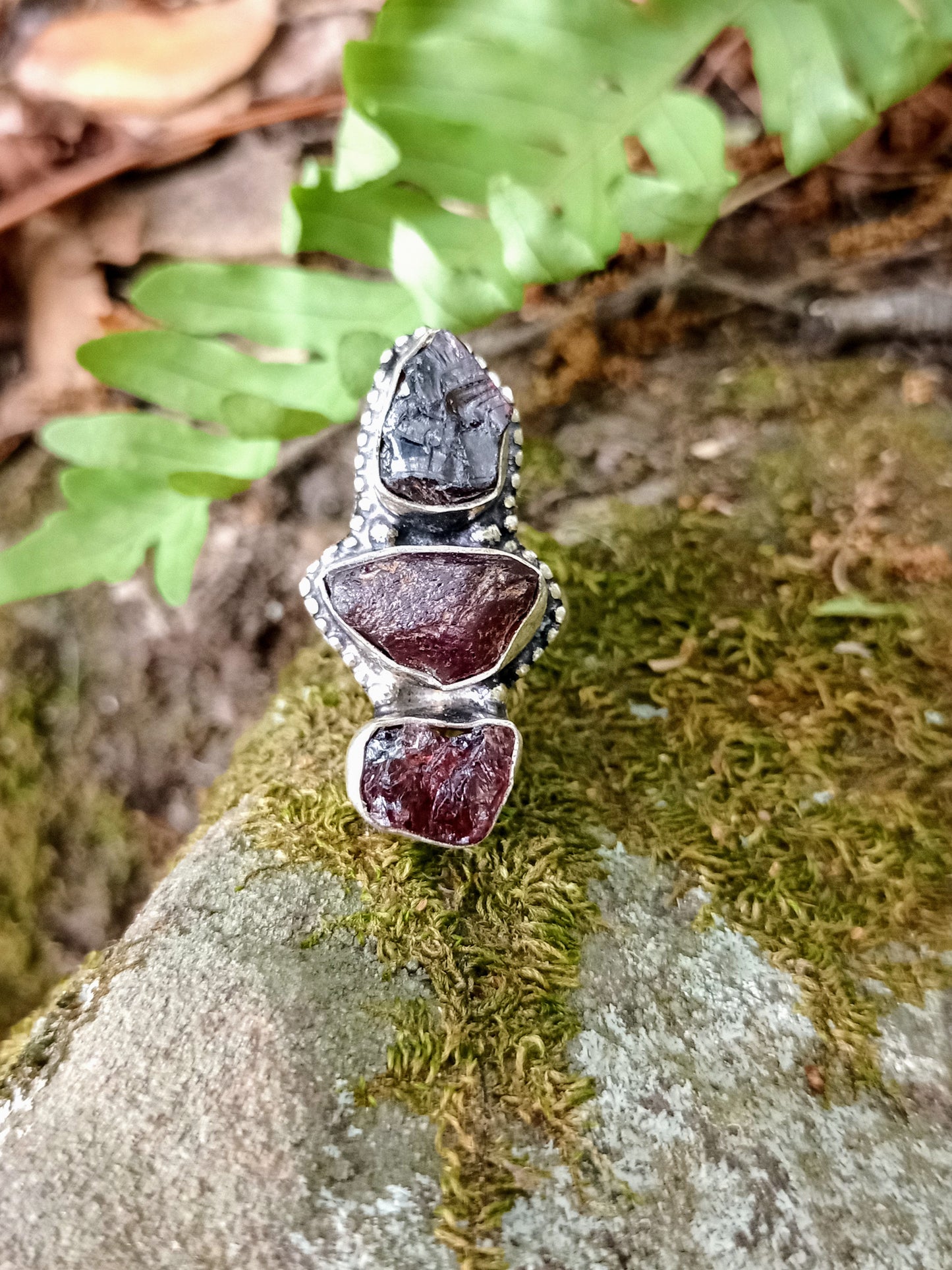 Raw Garnet Ring size 54
