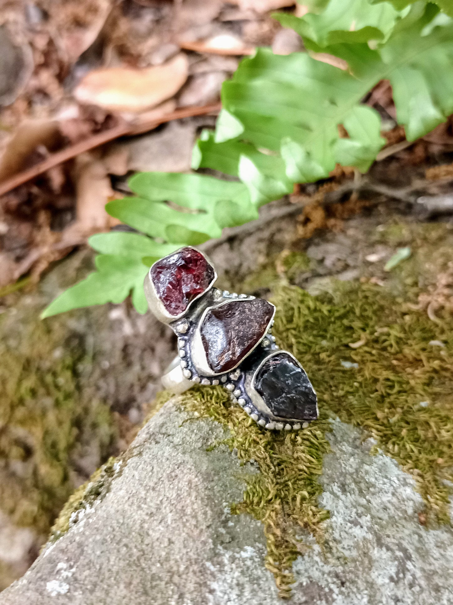 Raw Garnet Ring size 54