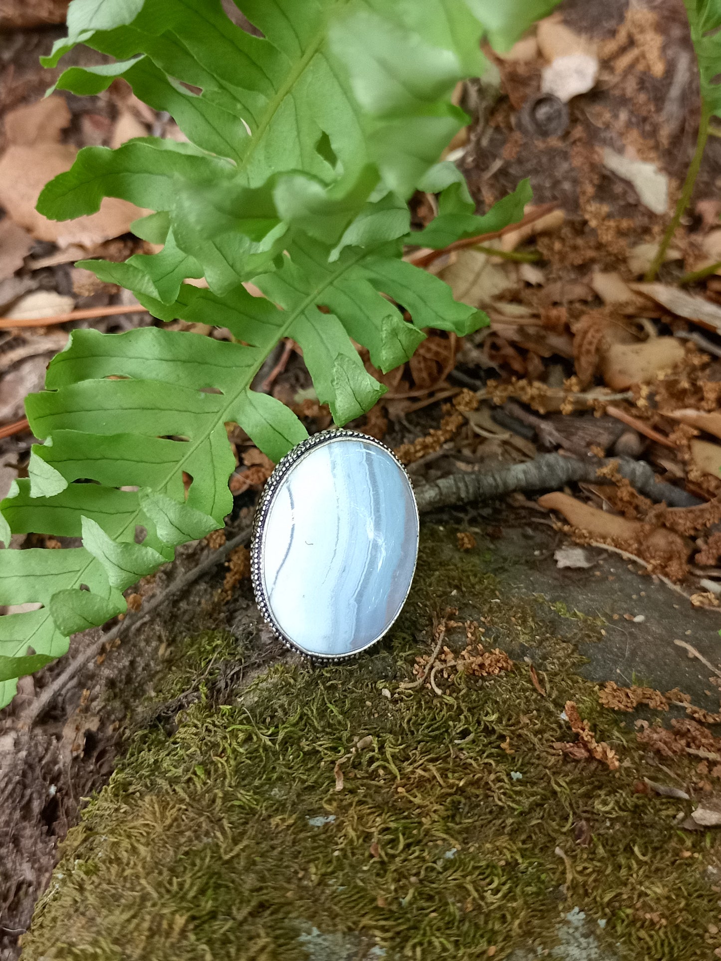 Chalcedony ring size 58
