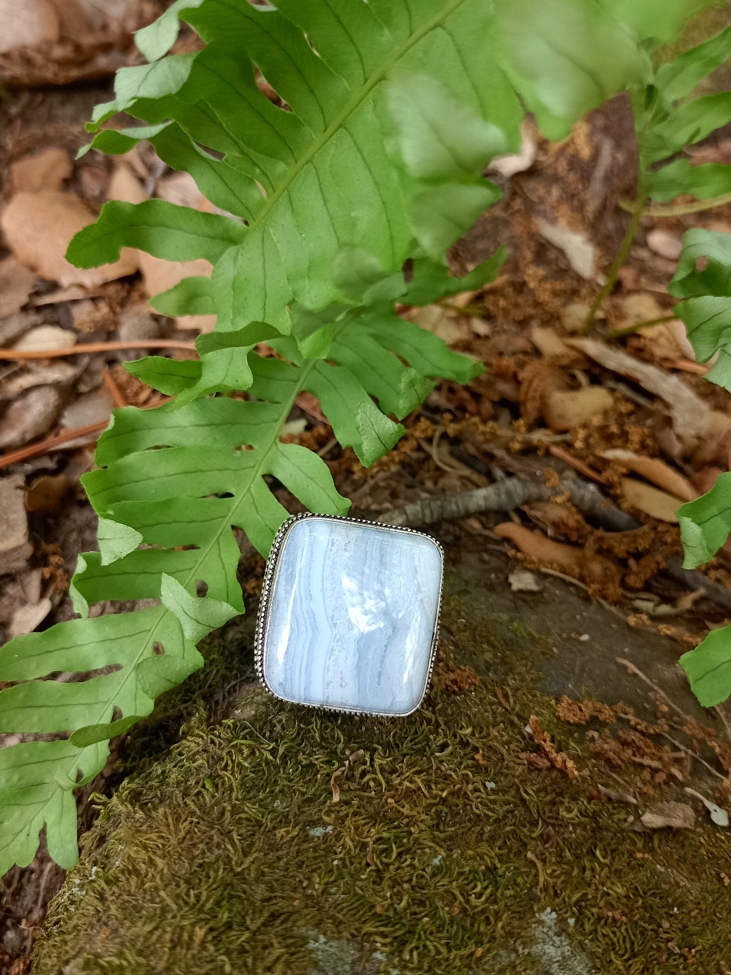 Chalcedony ring size 59
