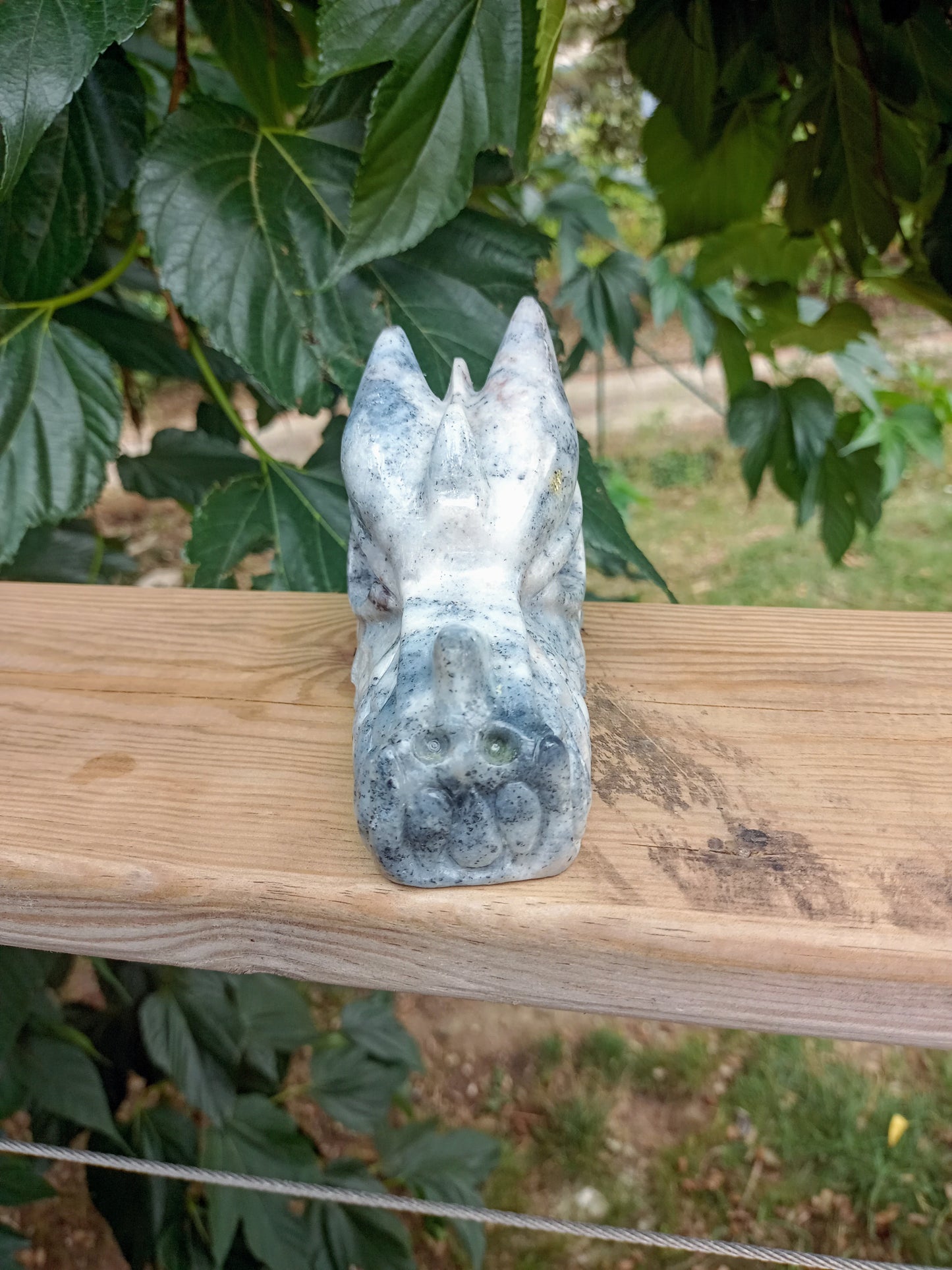 Dragon in Dendritic Agate or Merlin Stone (Merlinite)