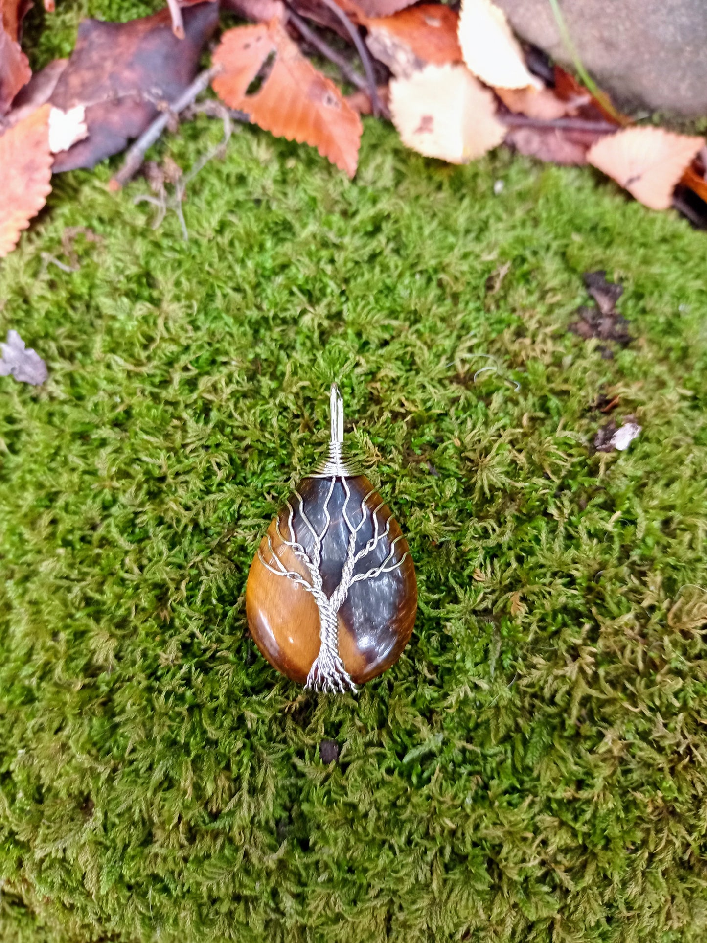 Tiger Eye Tree of Life Pendant