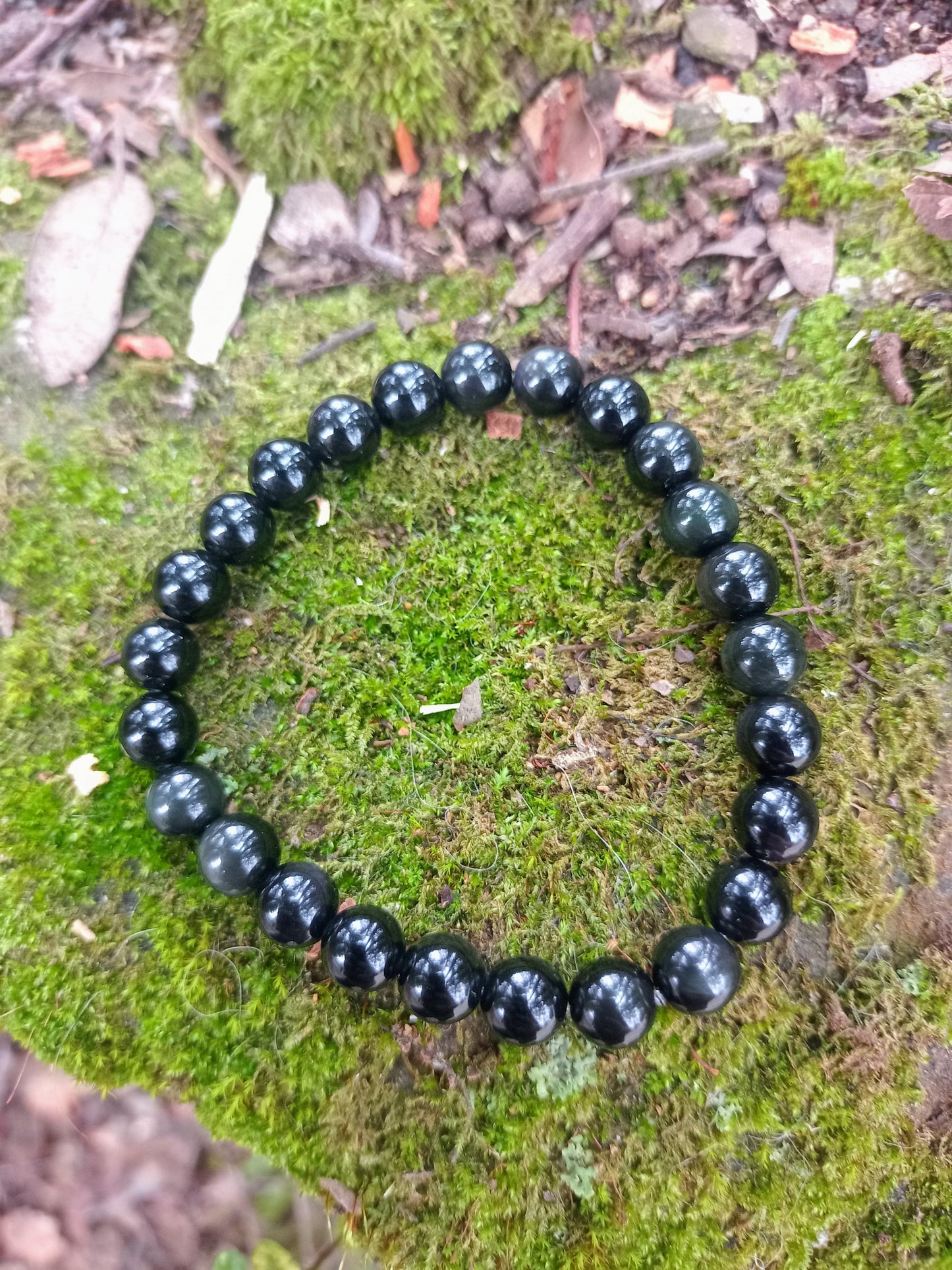Bracelet en Obsidienne oeil Céleste 8mm