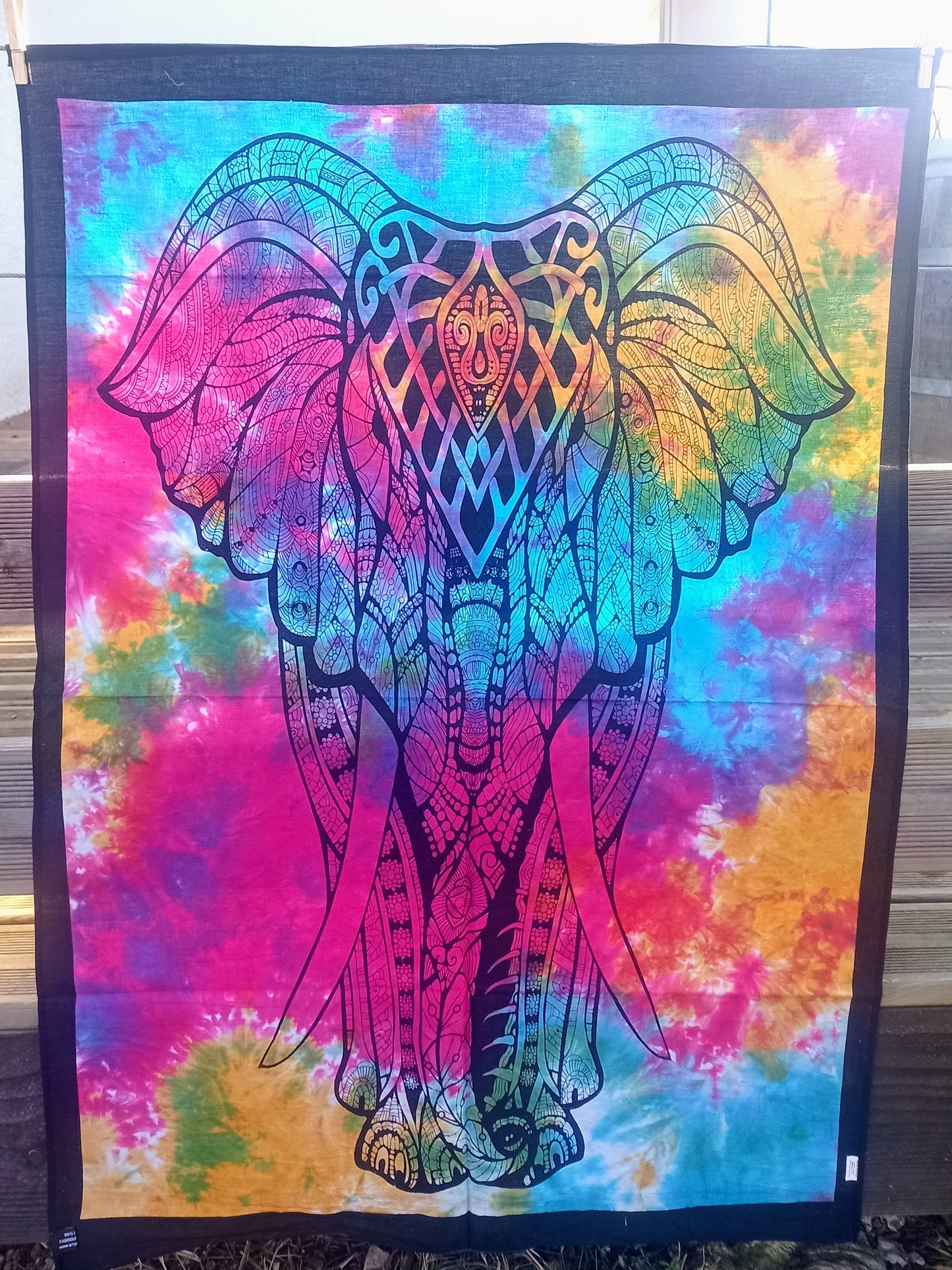 Small multi-colored elephant wall hanging