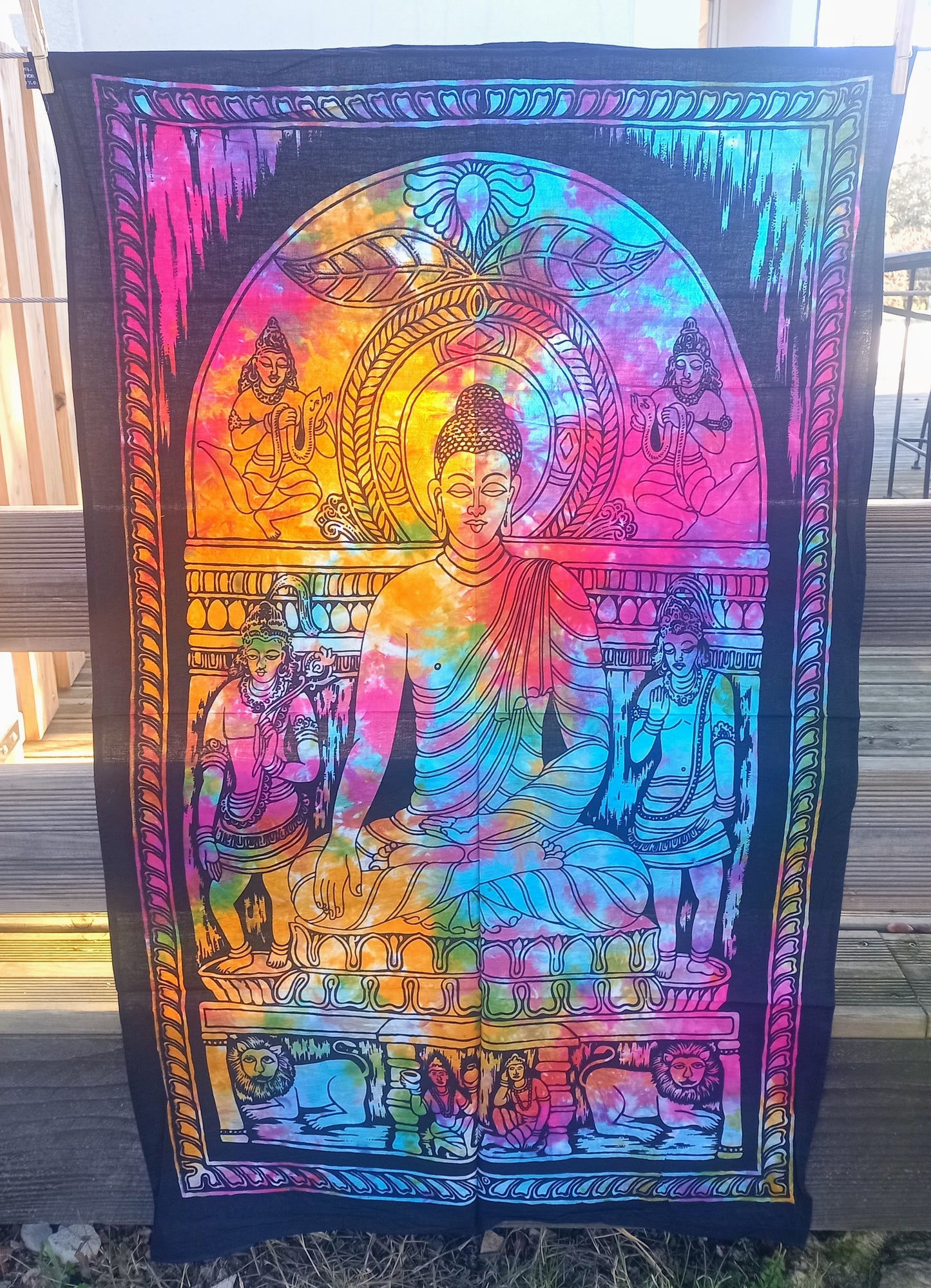 Small multi-colored Buddha hanging