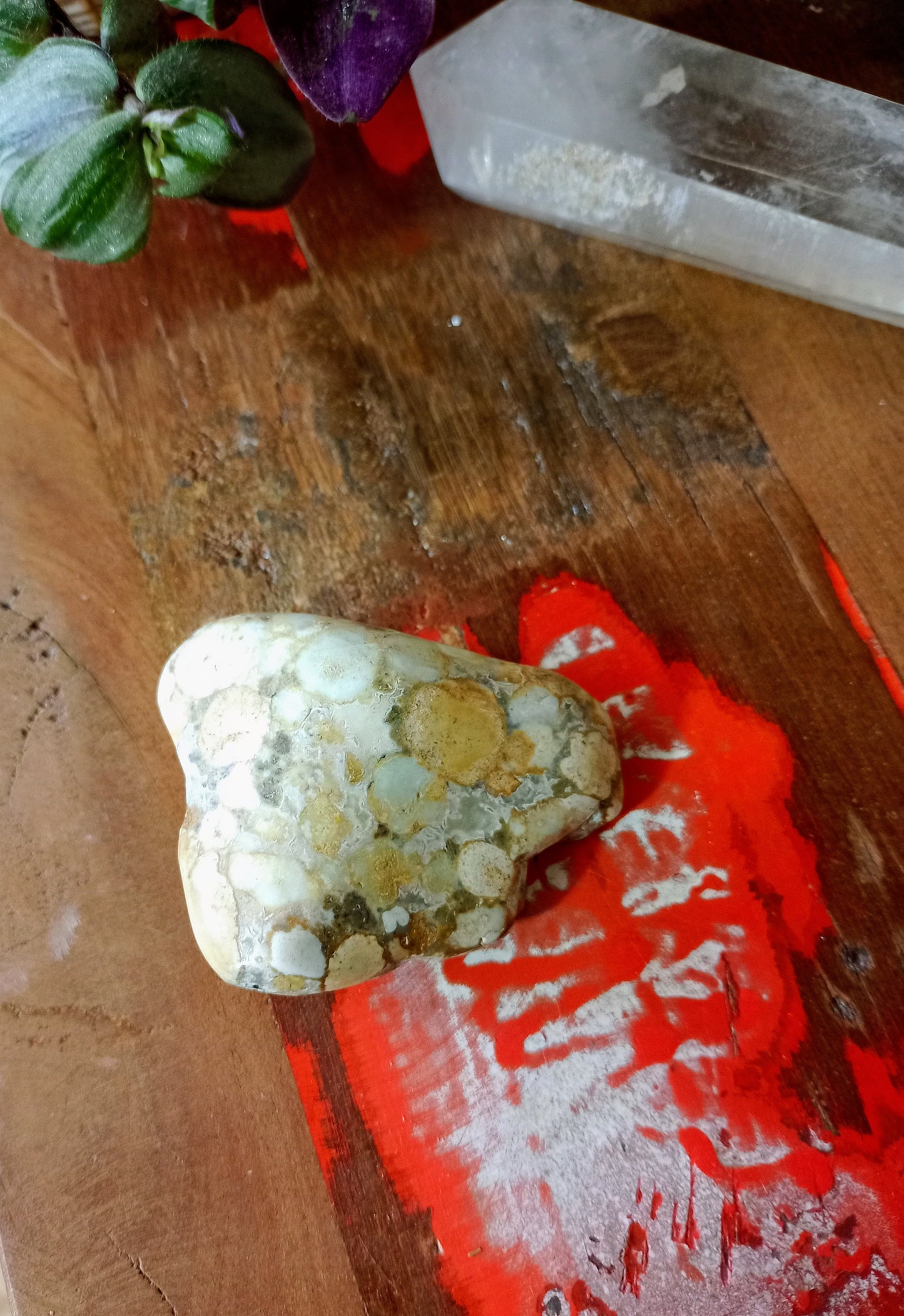 Freeform stone in beige Orbicular Jasper