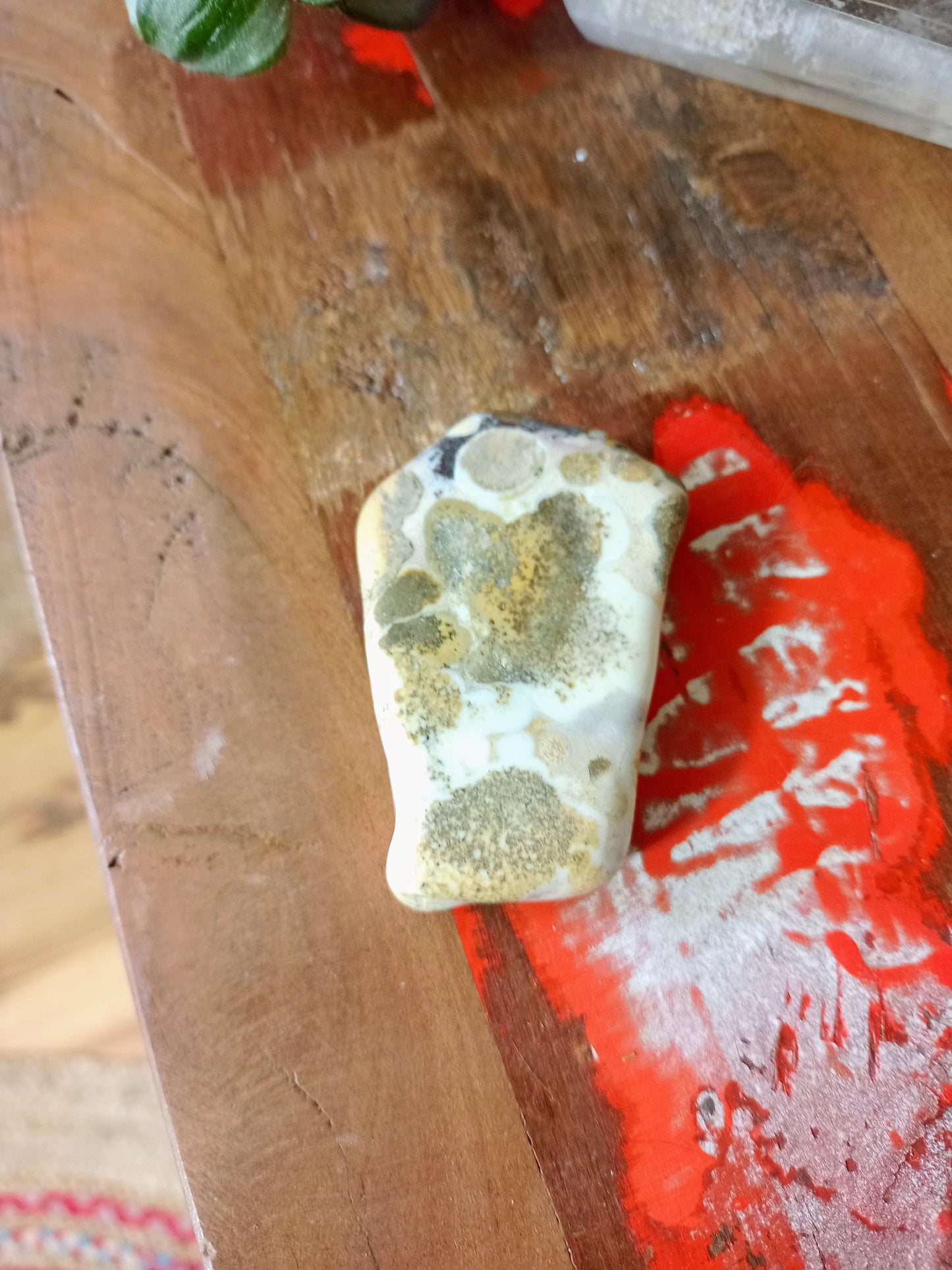 Freeform stone in beige Orbicular Jasper