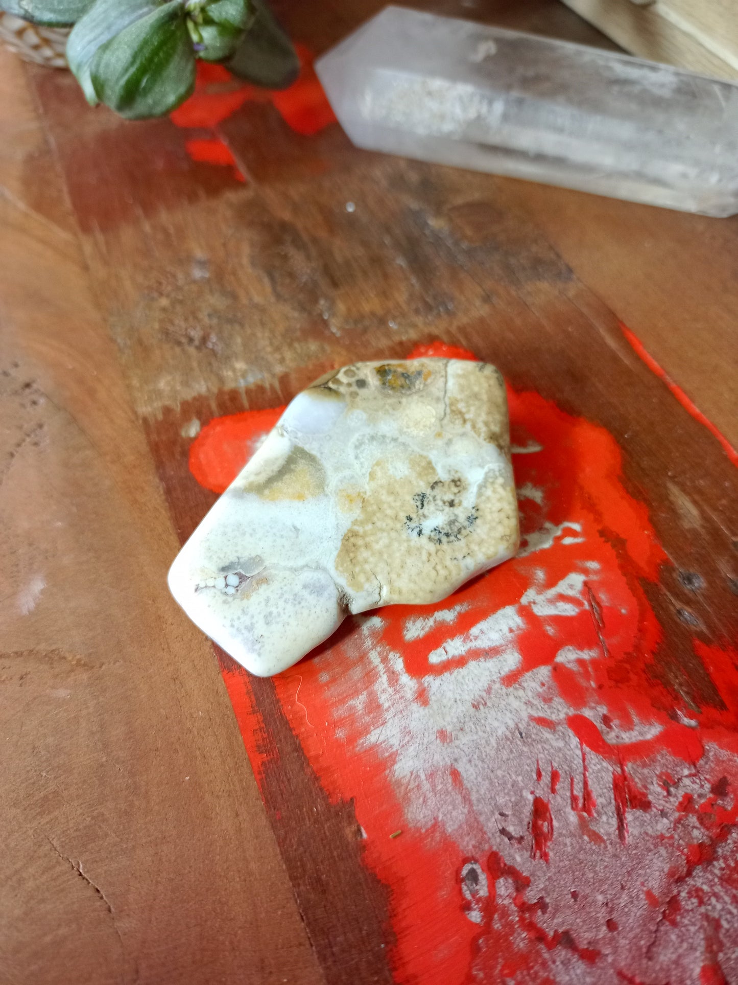 Freeform stone in beige Orbicular Jasper