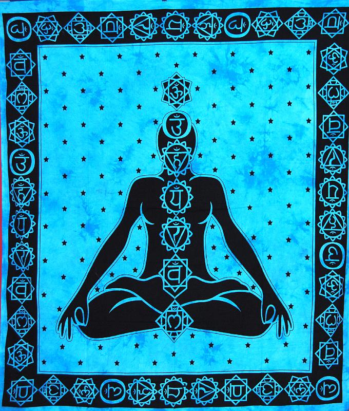 Blue Meditation & Chakras large wall hanging