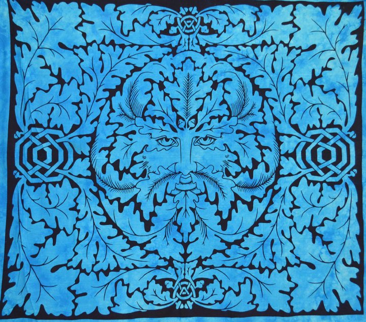 Large blue forest spirit wall hanging