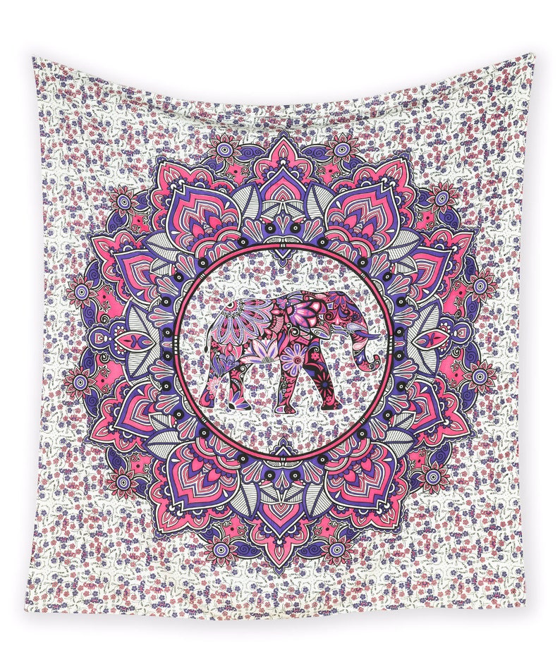 Large pink & purple elephant wall hanging