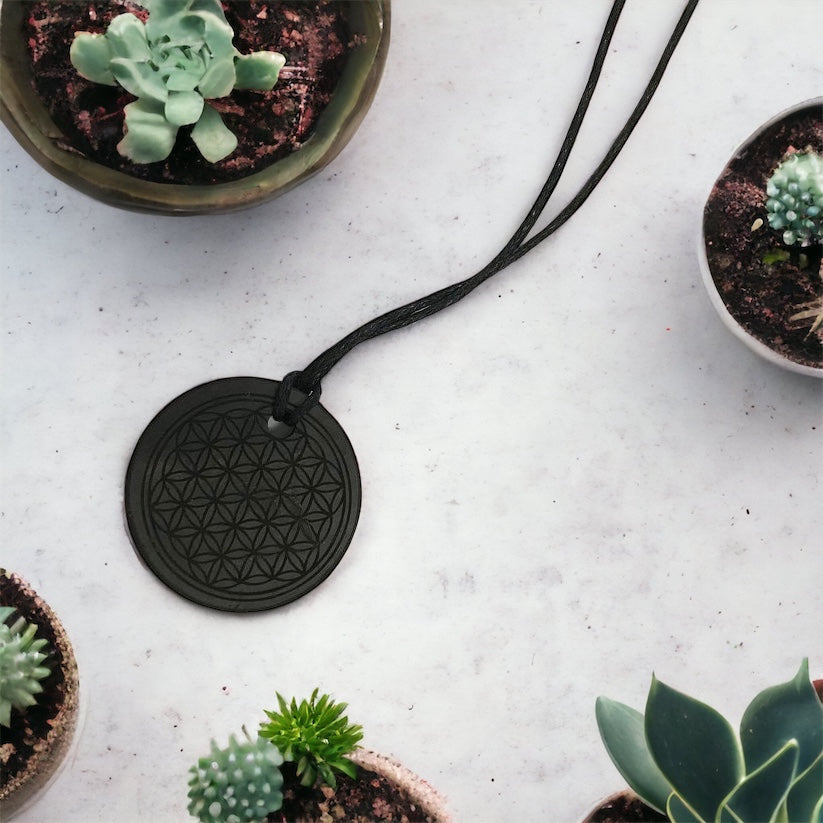 Shungite Flower of Life Pendant