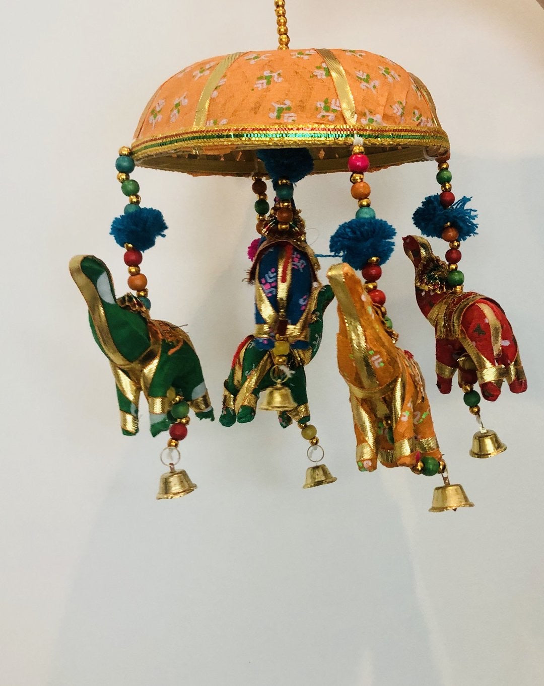 Mobile 5 Elephants Orange Dome