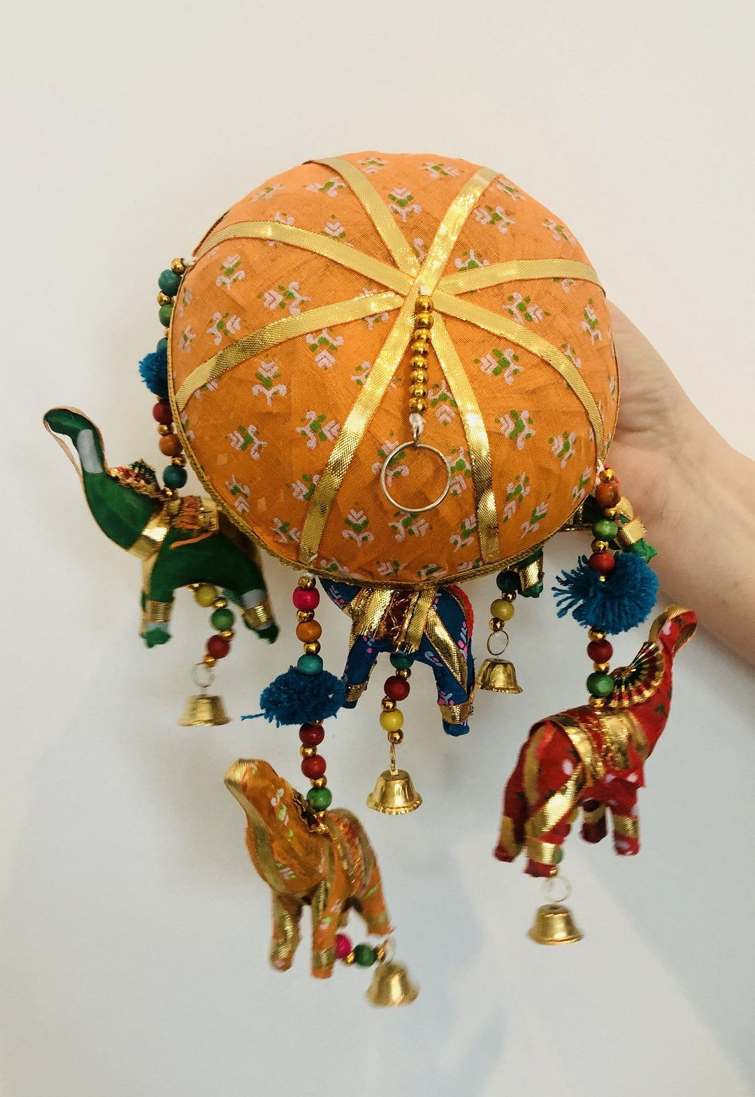 Mobile 5 Elephants Orange Dome