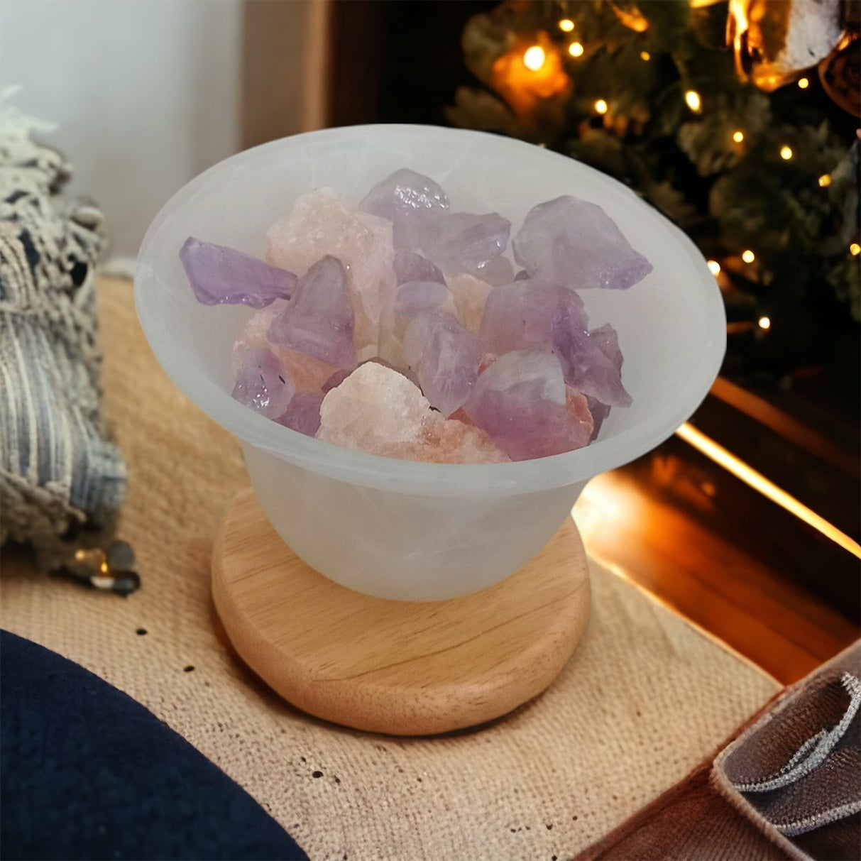 Amethyst & Salt Crystal Lamp