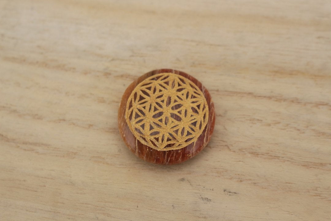 Flower of life chakra pebble