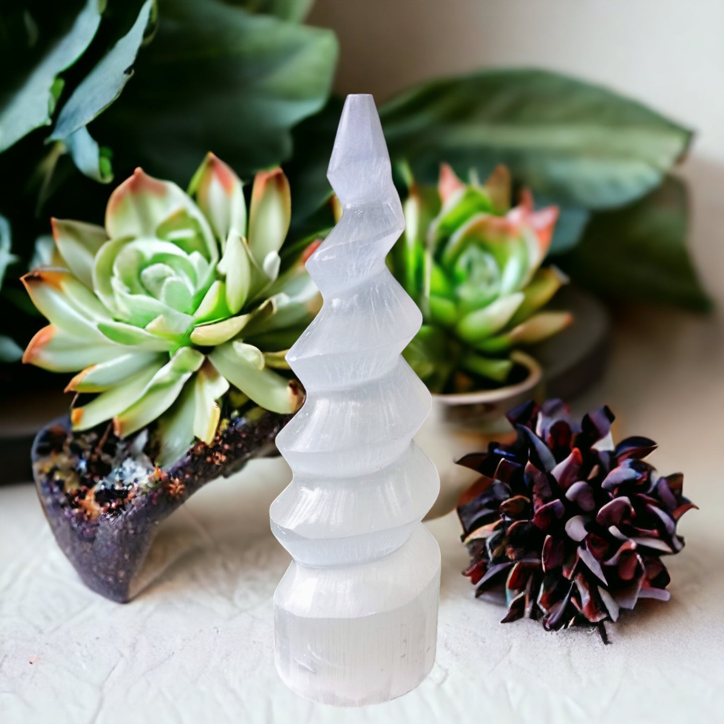 Unicorn Selenite Spiral 15cm