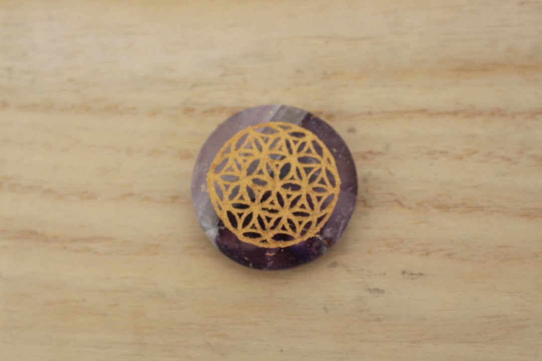 Flower of life chakra pebble