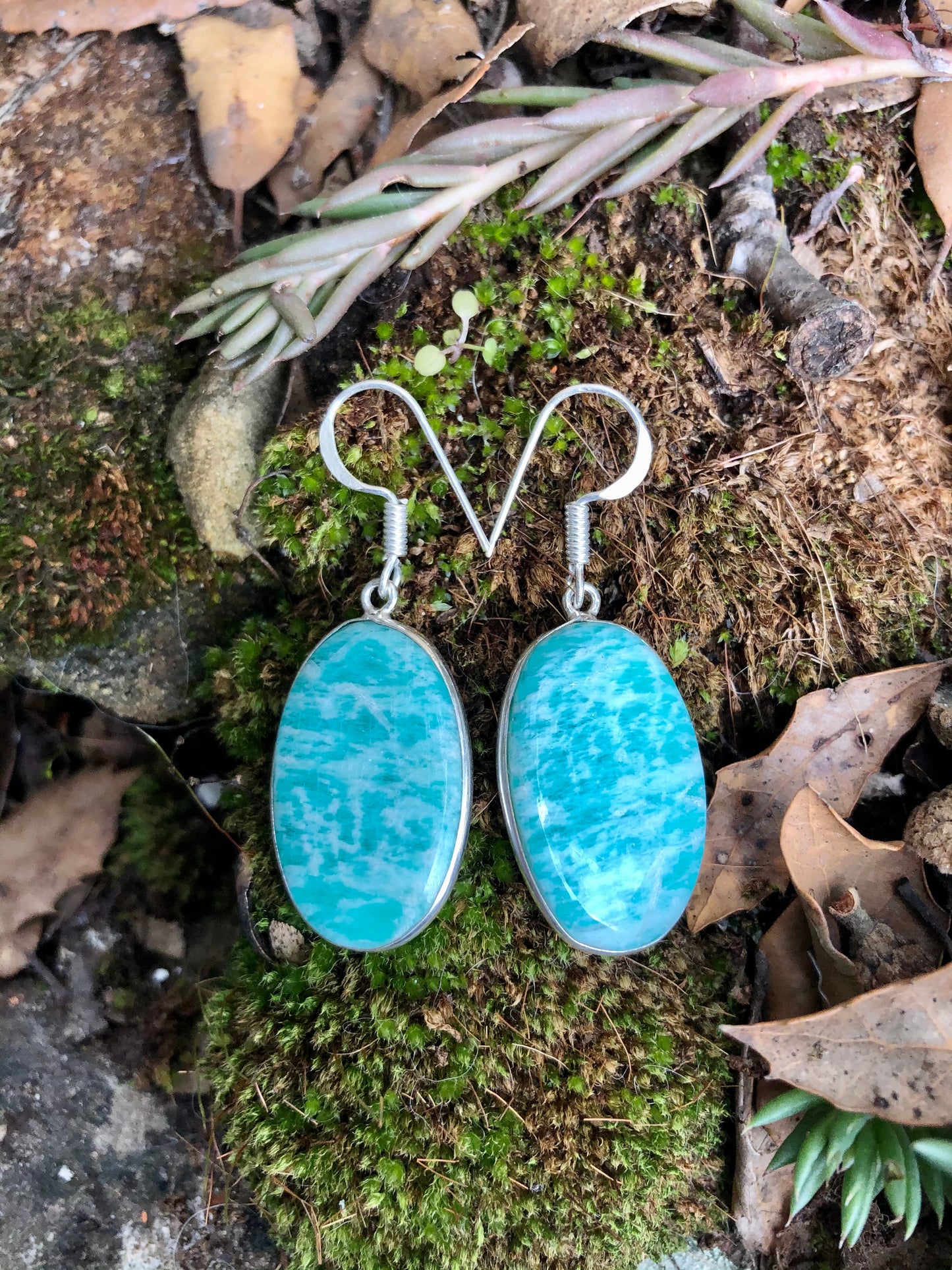 Boucles d’oreilles en Amazonite