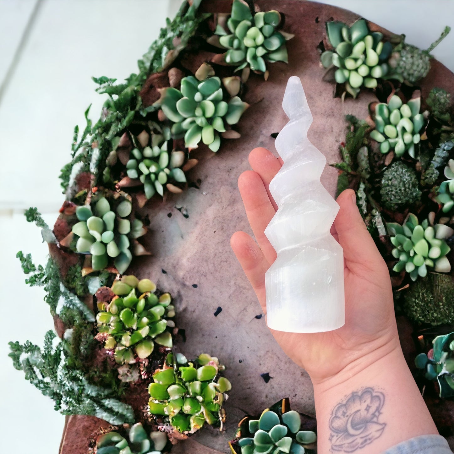 Unicorn Selenite Spiral 15cm