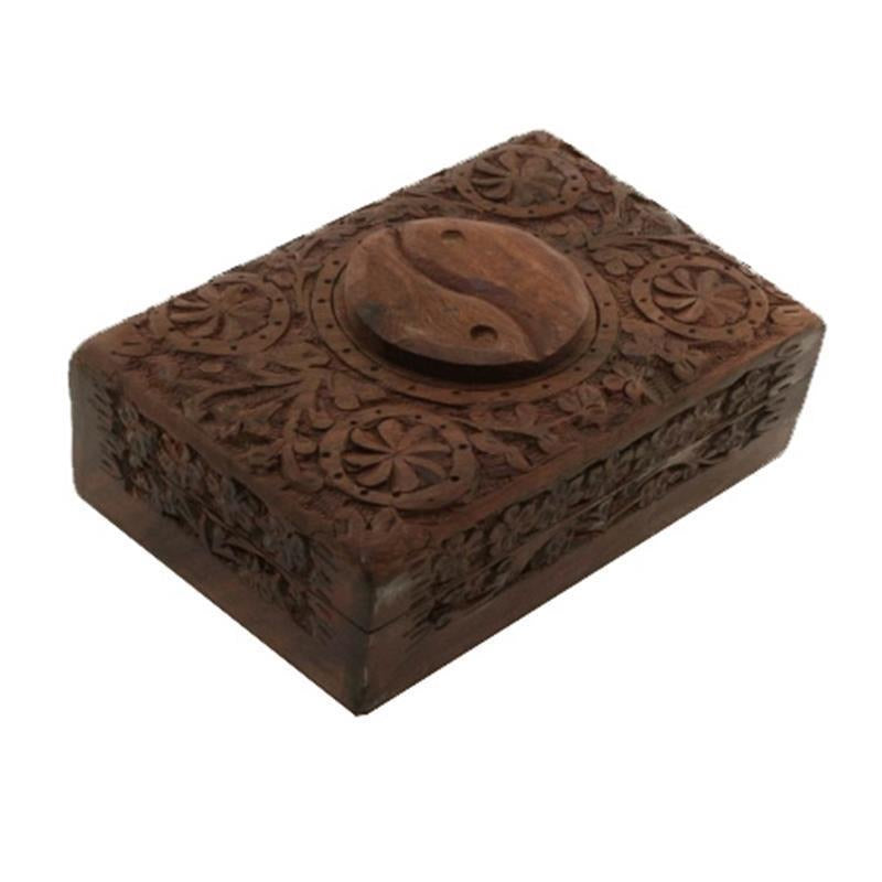 Yin and Yang box in carved wood