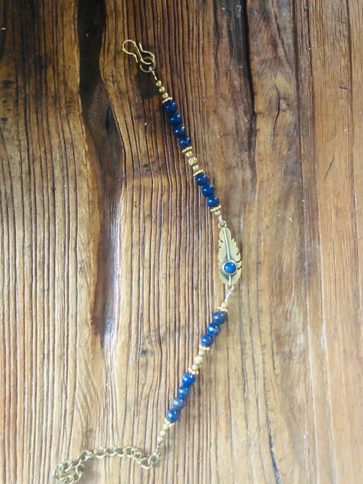 Bracelet en Laiton & Lapis-Lazuli