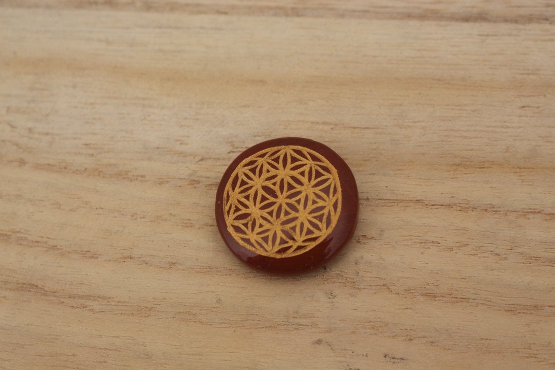 Flower of life chakra pebble