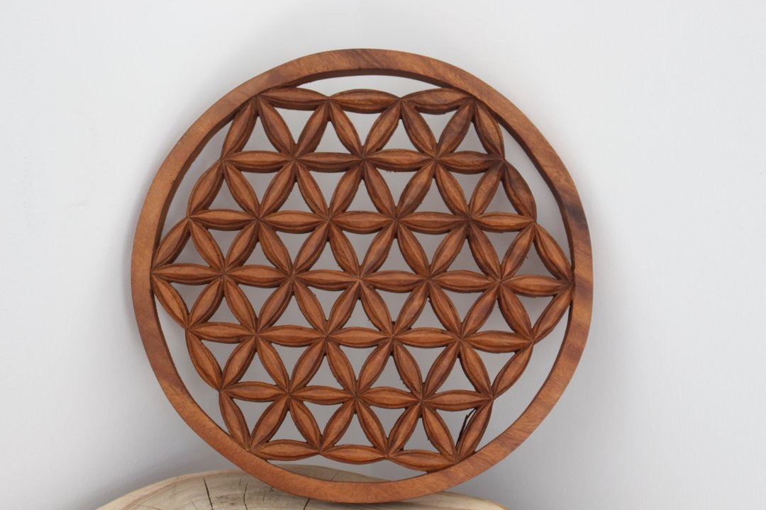 Flower of Life energizing wood support