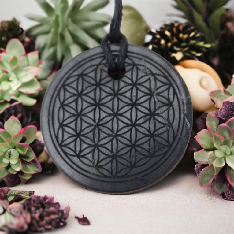 Shungite Flower of Life Pendant