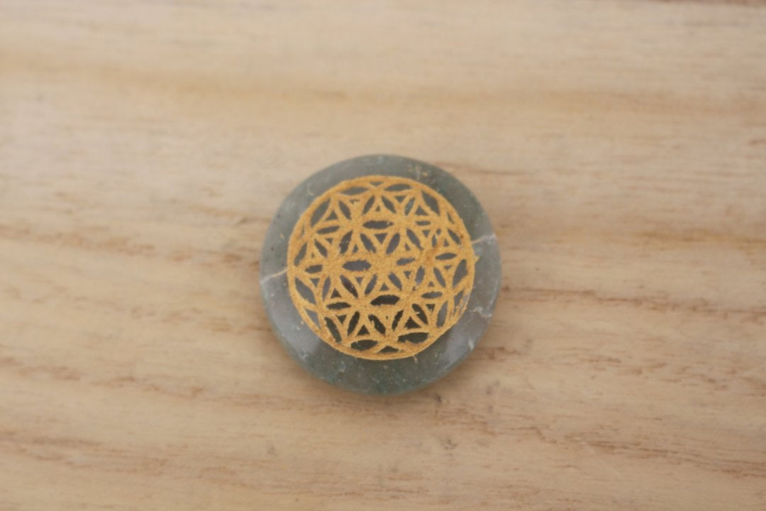 Flower of life chakra pebble