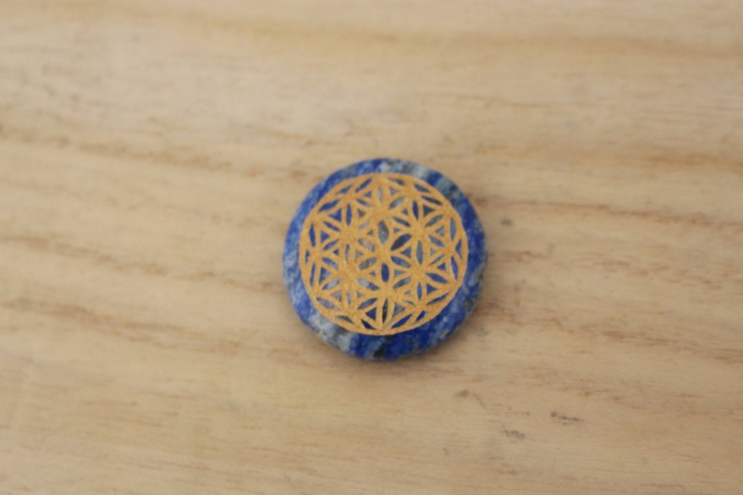Flower of life chakra pebble