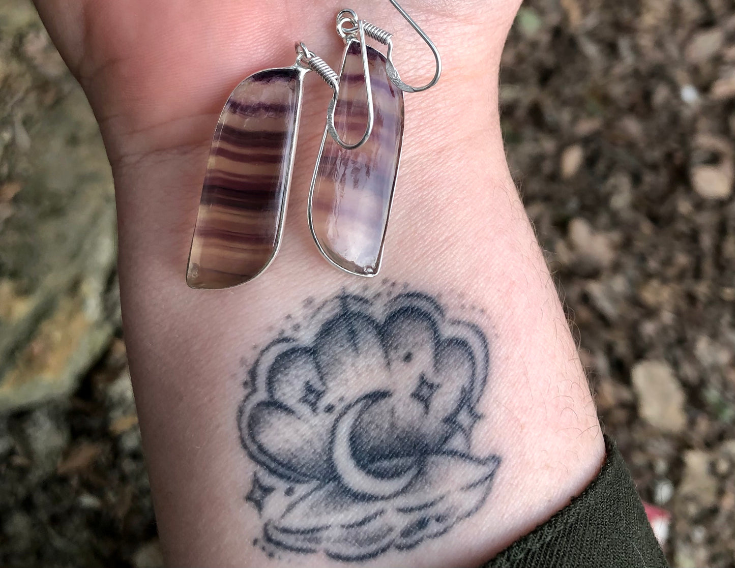 Boucles d’oreilles en Fluorite