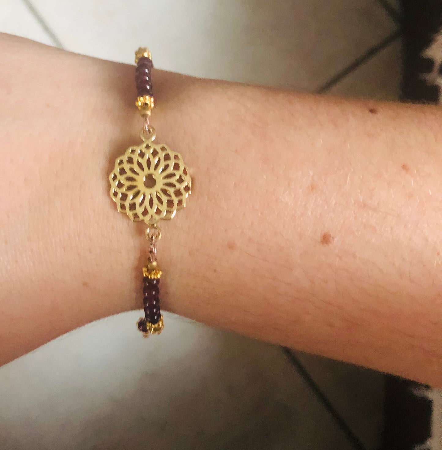 Bracelet en Laiton & Grenat