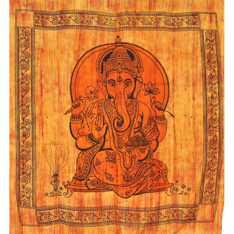 Large orange Ganesh wall hanging