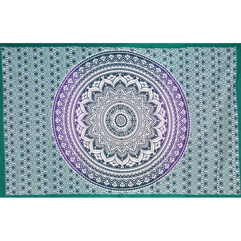 Green & purple mandala hanging, medium model