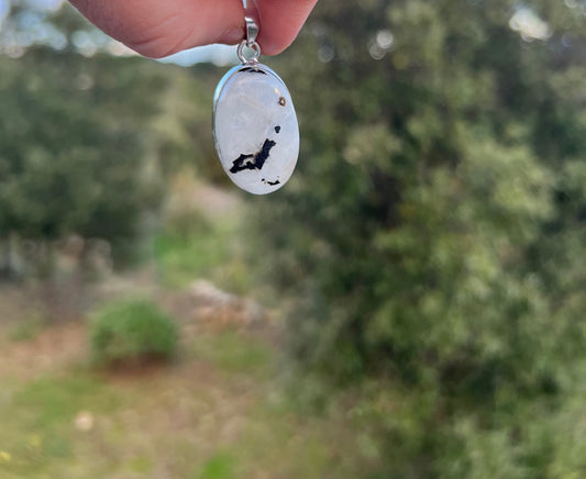 Pendentif en Péristérite ou Labradorite blanche