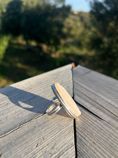 Bague en Calcite jaune - miel brute taille 60