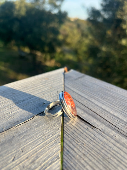 Bague en Jaspe rouge taille 59