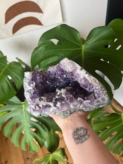 Géode en Améthyste et Calcite