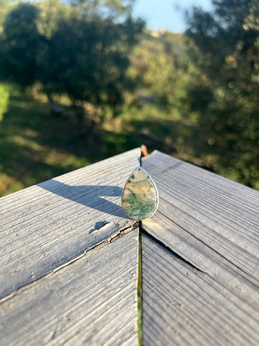 Bague en Agate mousse taille 62