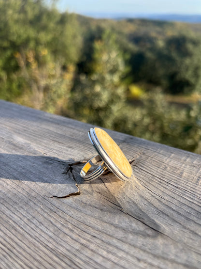 Bague en Calcite jaune-miel taille 57