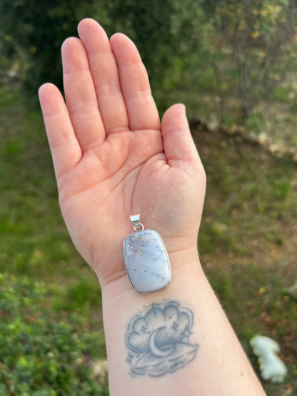 Pendentif en Agate Dendritique ou Pierre de Merlin