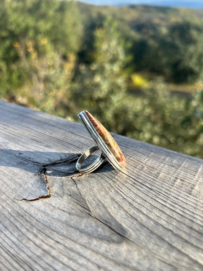 Bague en Jaspe Mokaïte taille 58,5