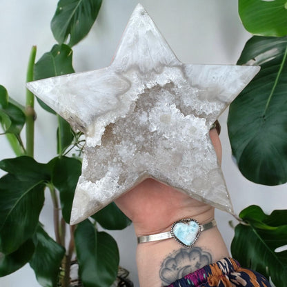Étoile en Agate Druzy & Quartz