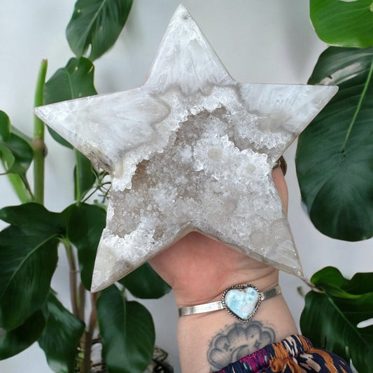 Étoile en Agate Druzy & Quartz