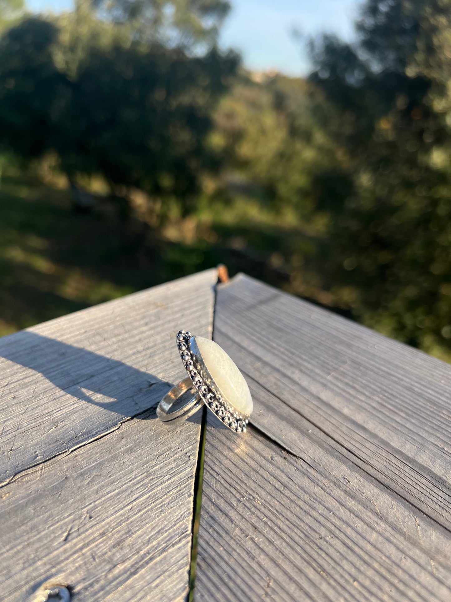 Bague en pierre de lune taille 62