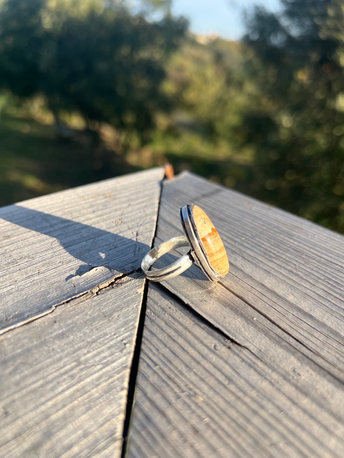 Bague en Jaspe paysage taille 58